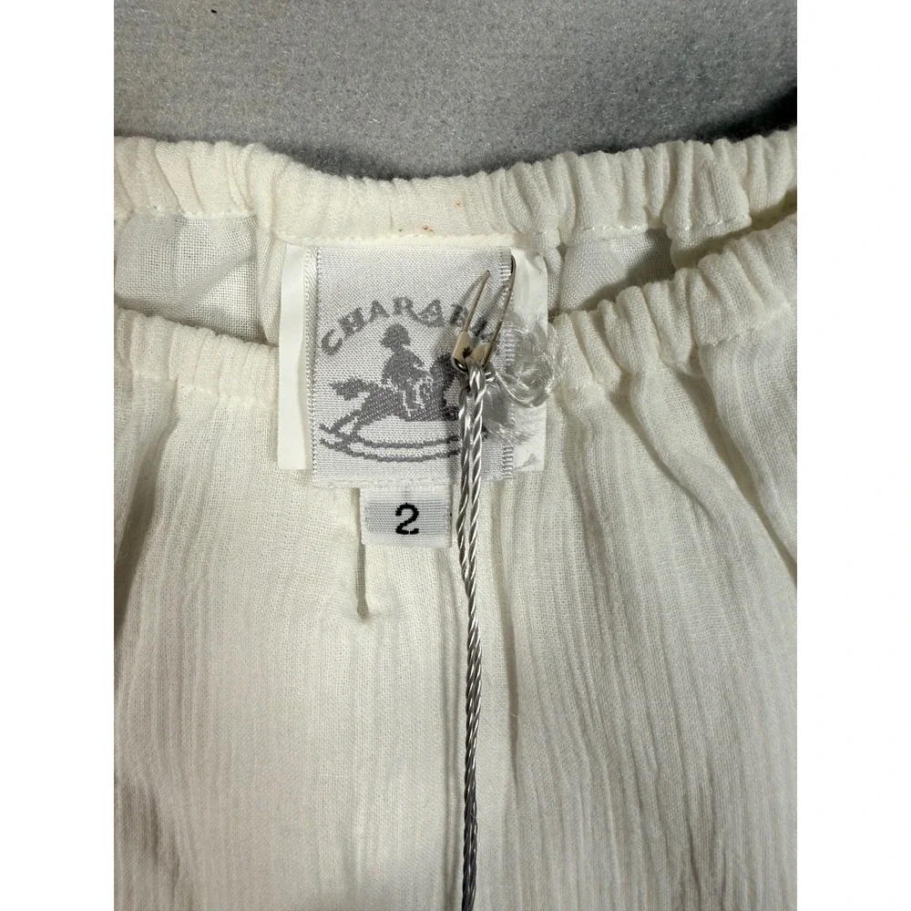Charabia Paris Girls White Blouse and Floral Skirt Set Size 2 Made In France NEW
